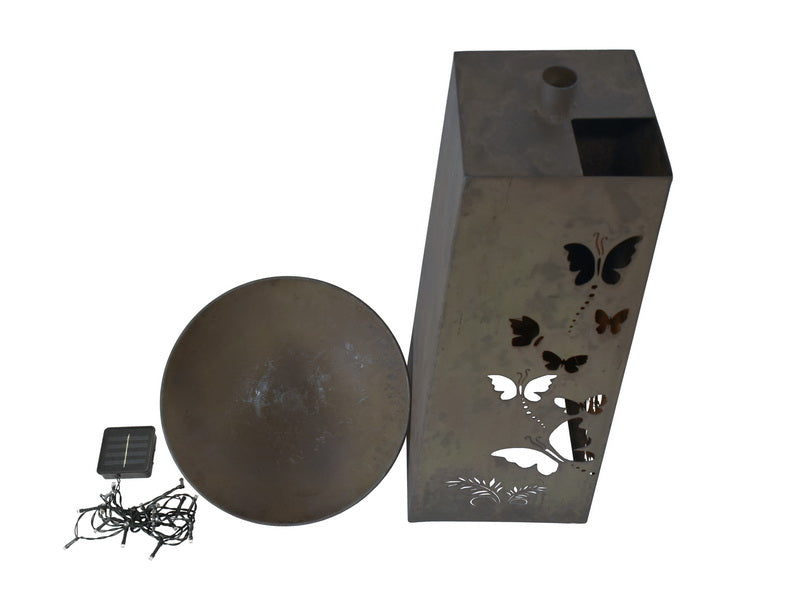 Nested Butterfly Pillar Planters wIth Solar LED