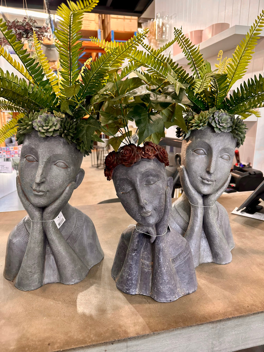 Girl Flower Planter - Leaning