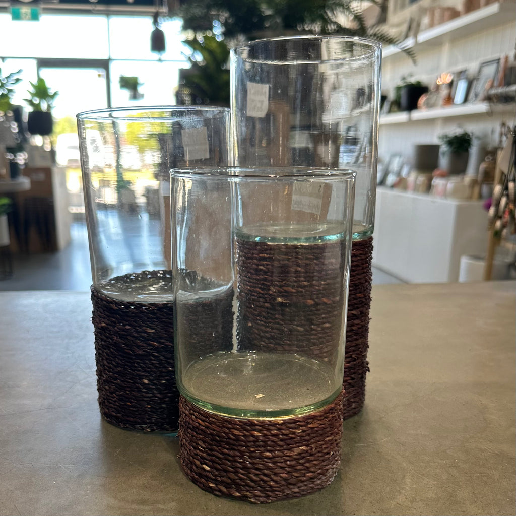 Glass Hurricane Candle Holder