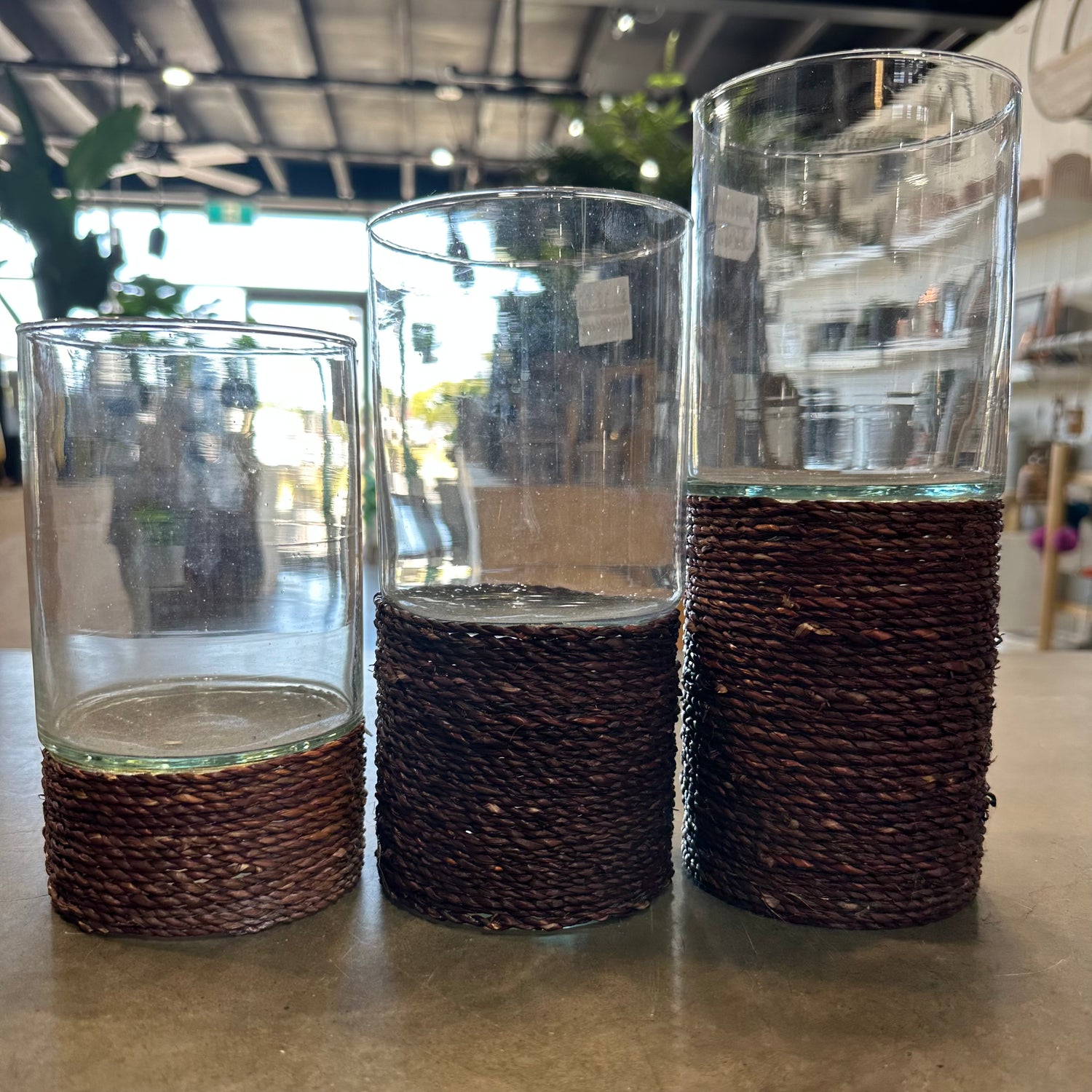 Glass Hurricane Candle Holder