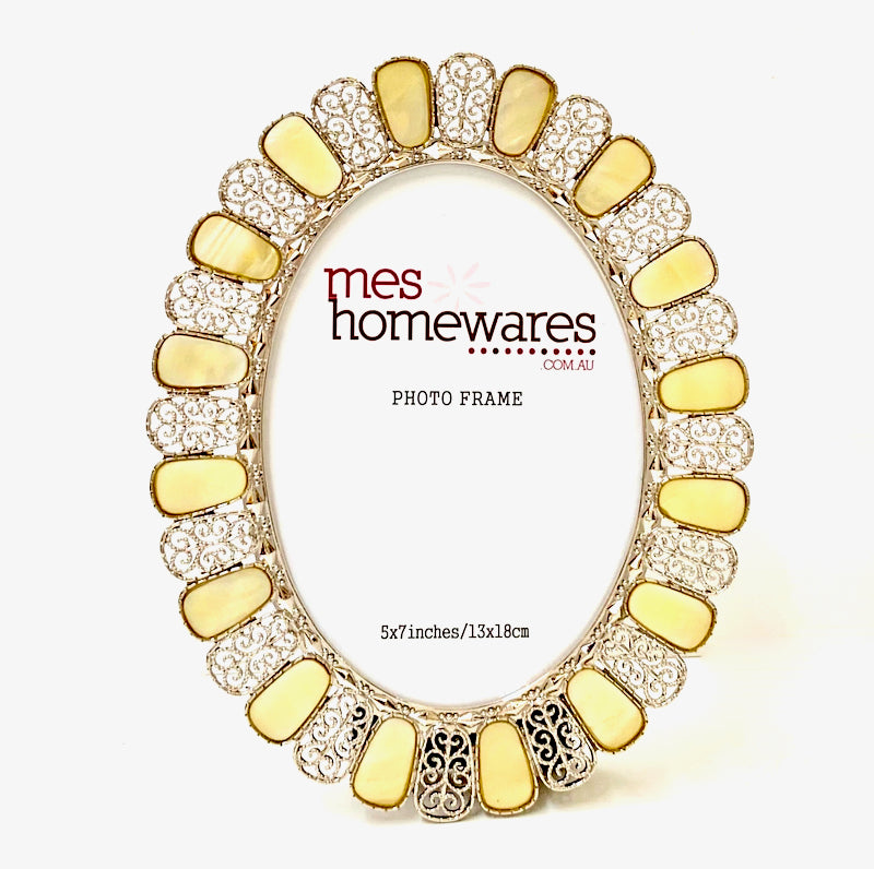 Mother of Pearl and Filigree Oval