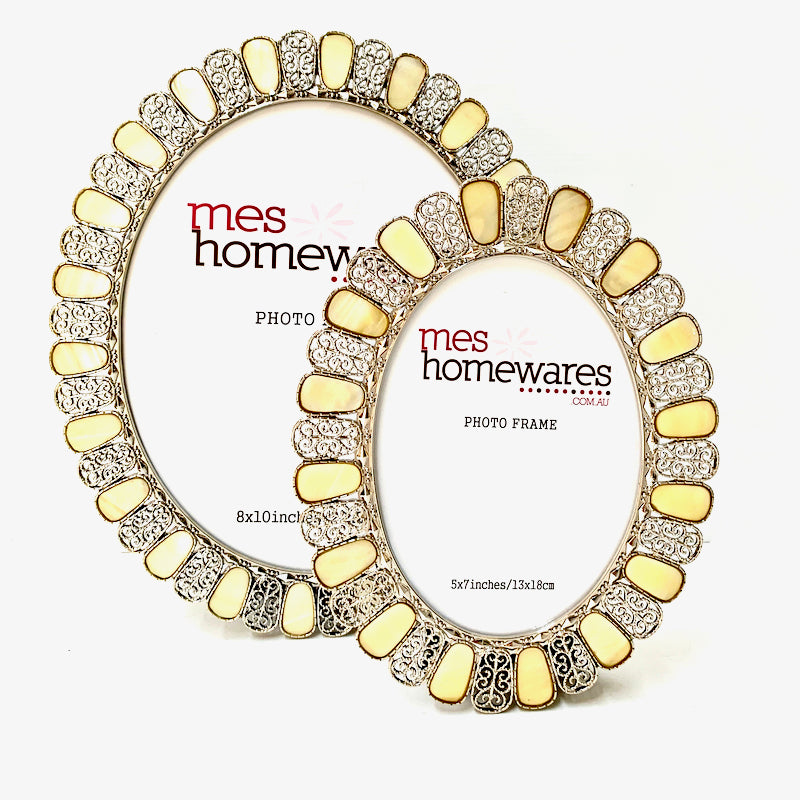 Mother of Pearl and Filigree Oval