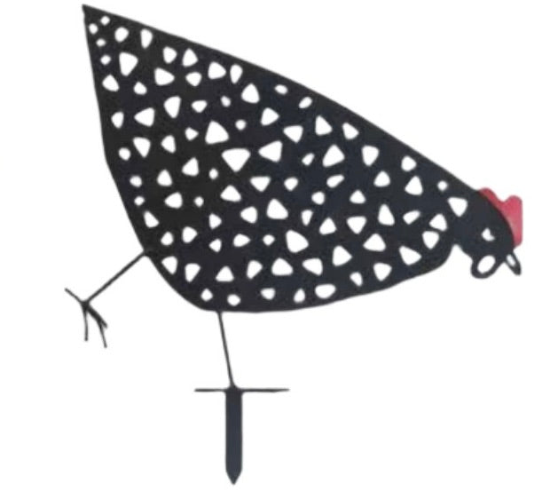 Metal Hens Garden Stakes