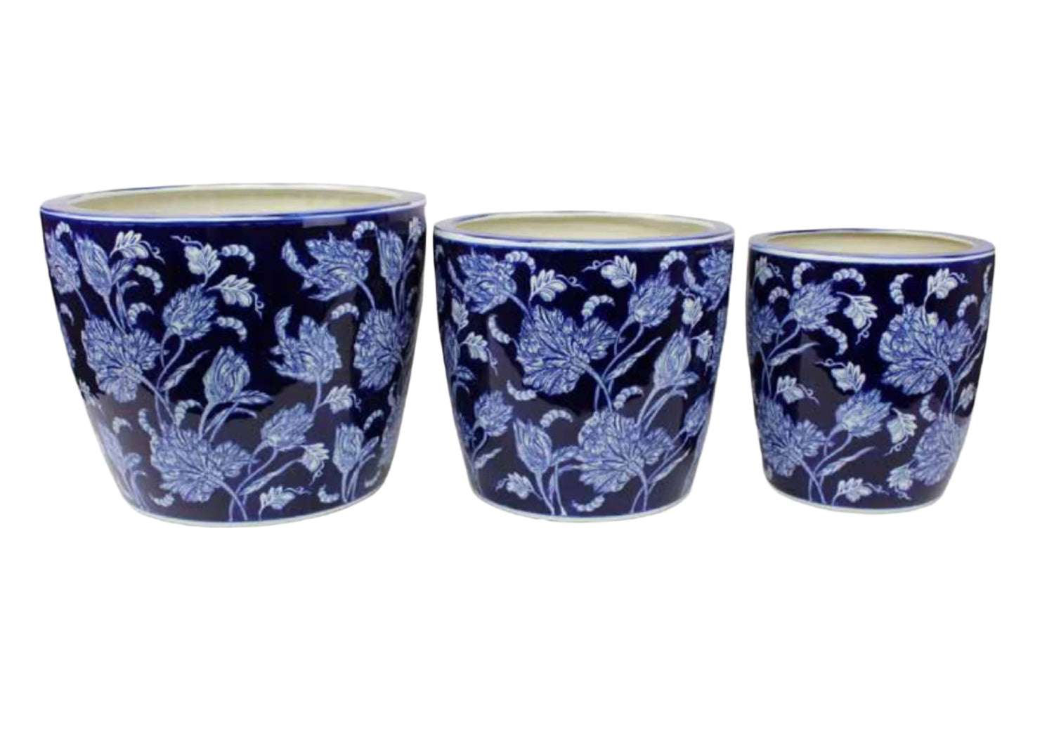 Royal Blue Floral Extra Large Planter