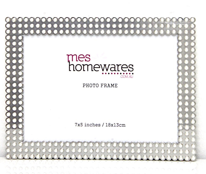 Photo Frame Shiny Tin and Pearls