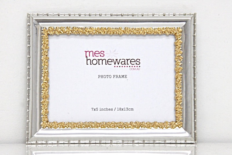 Photo Frame Shiny Tin and Gold