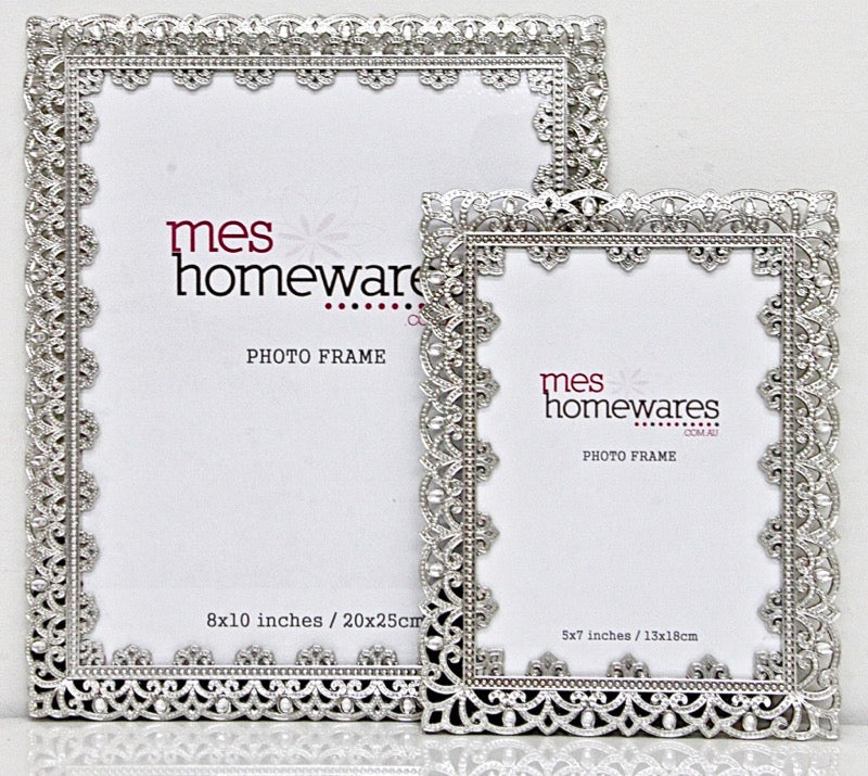Photo Frame Victoria Lace Shiny Tin