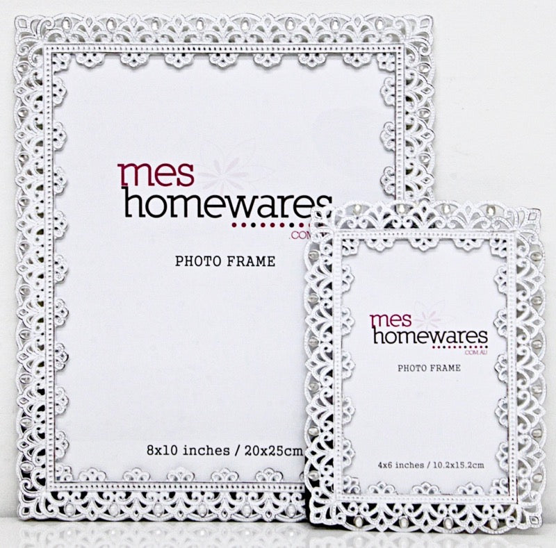 Photo Frame Victoria Lace White 4×6