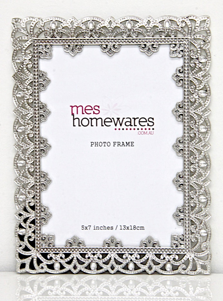 Photo Frame Victoria Lace Shiny Tin