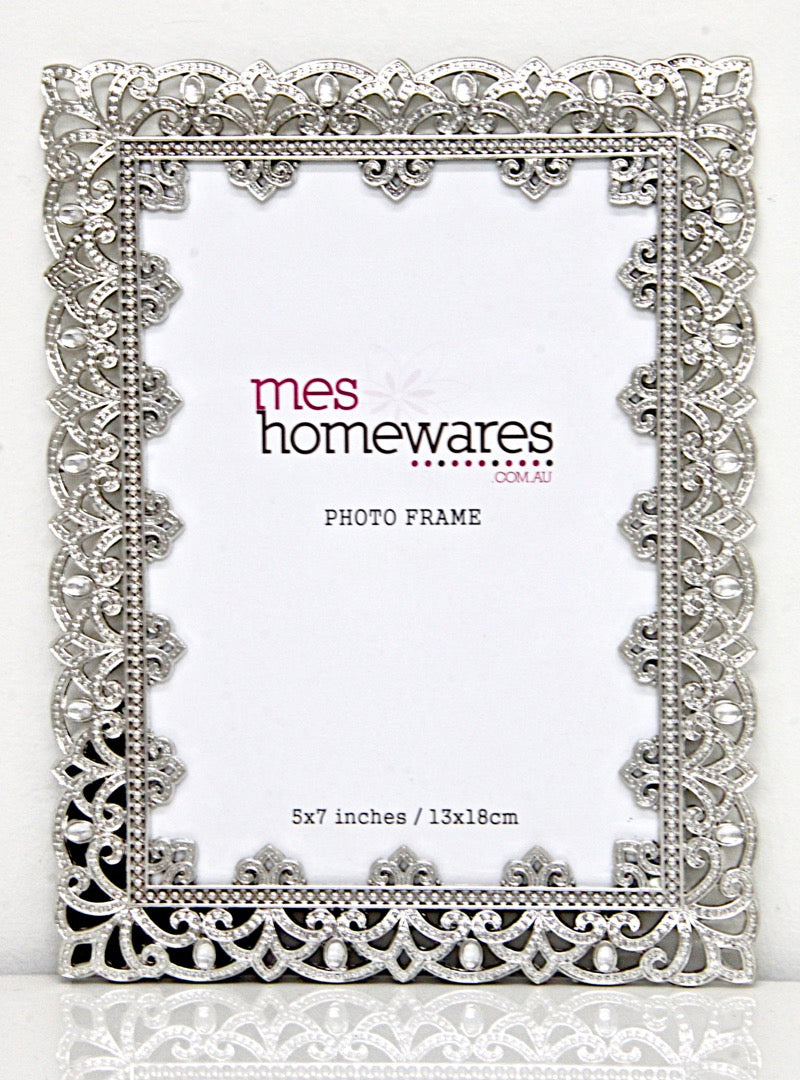 Photo Frame Victoria Lace Shiny Tin