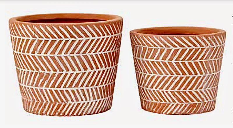 Zig Zag Terracotta Pots
