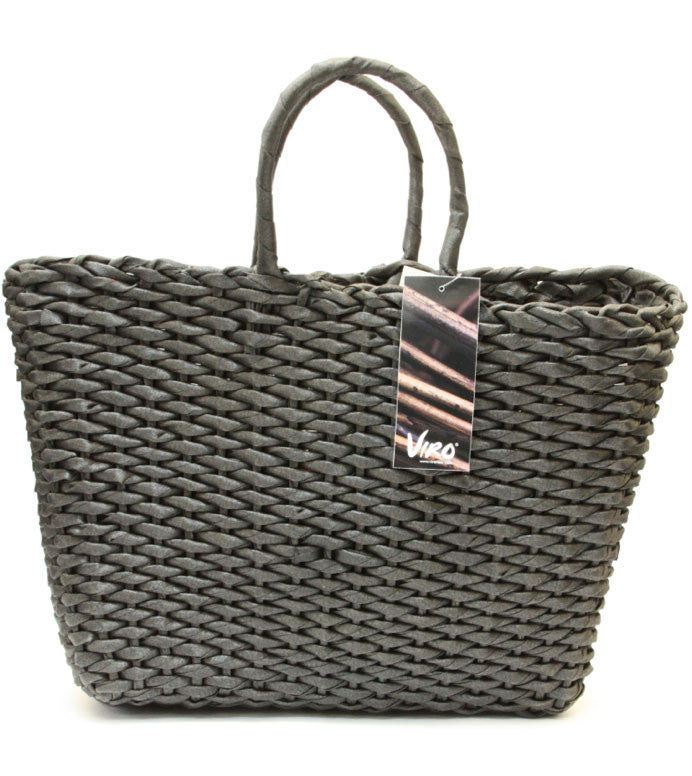 Basket Viro Fibre Water Hyacinth Black Square