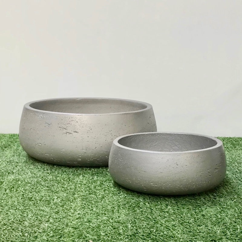 Shallow Bowl Metallic Silver