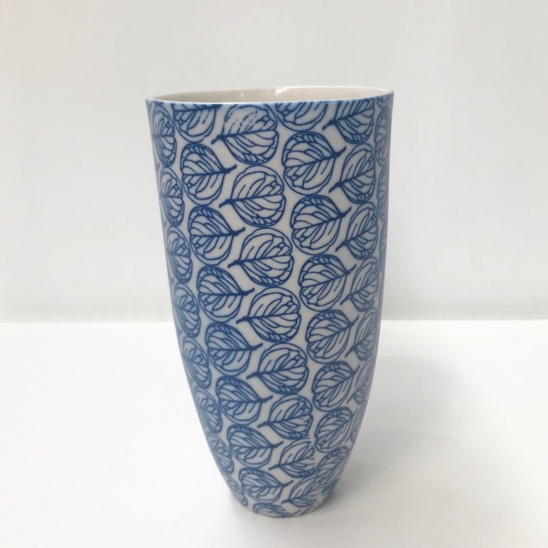 Small Porcelain Vase in Blue Print