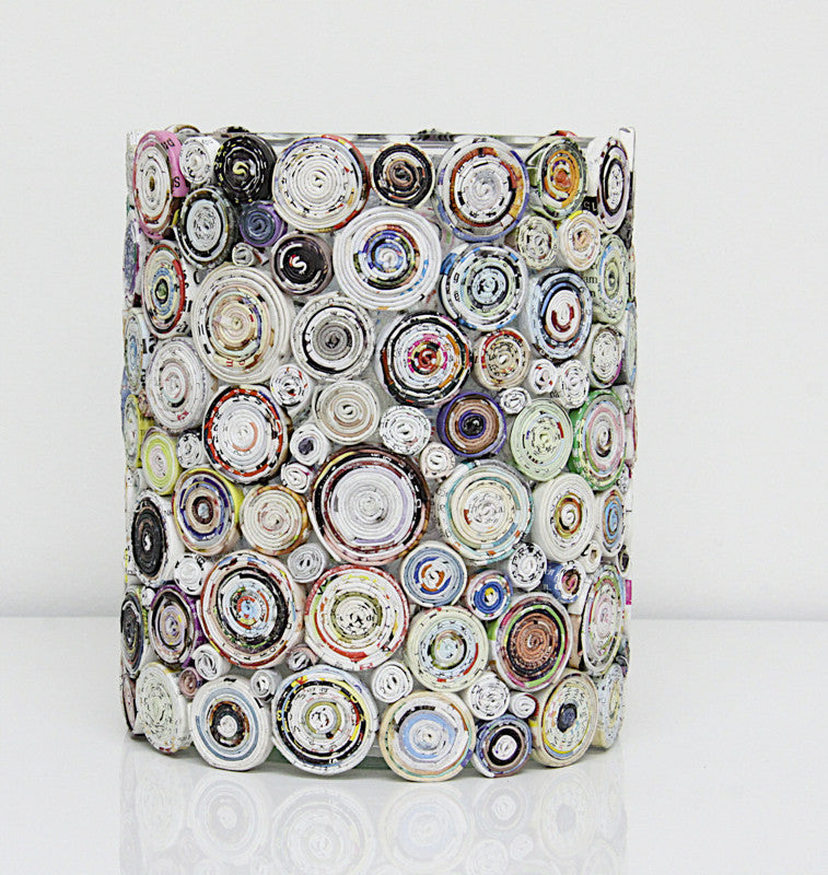 Vase, Paper Circles with glass