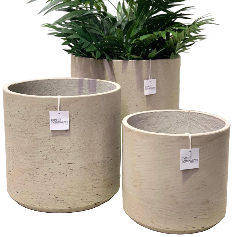 Short Cylinder Grey Washed Set of 3 Sale