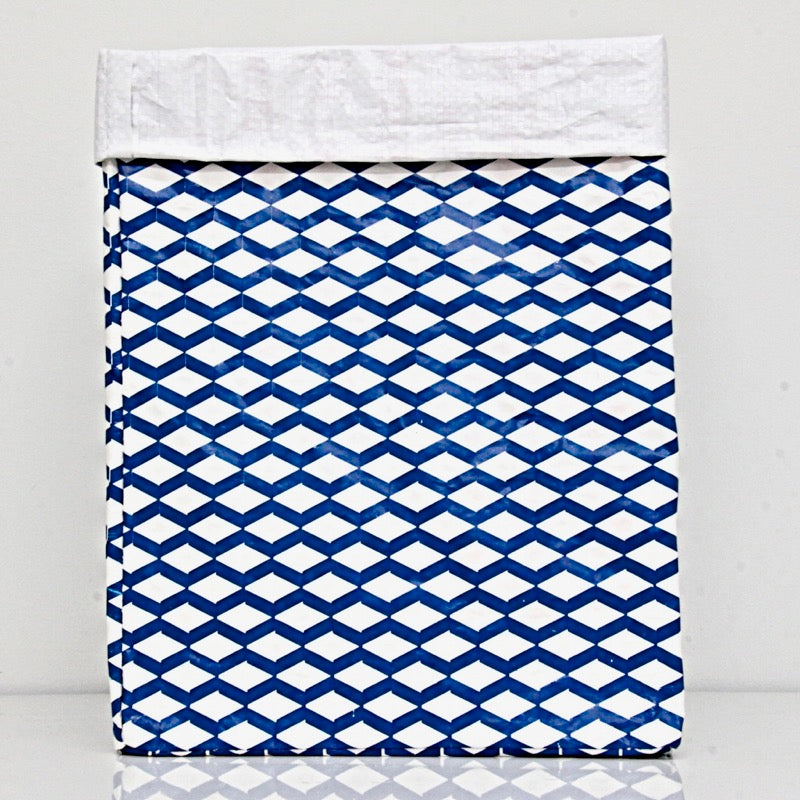 Plant Bag Blue & White Large