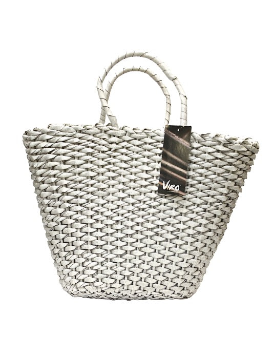 Basket Viro Fibre Water Hyacinth White Oval