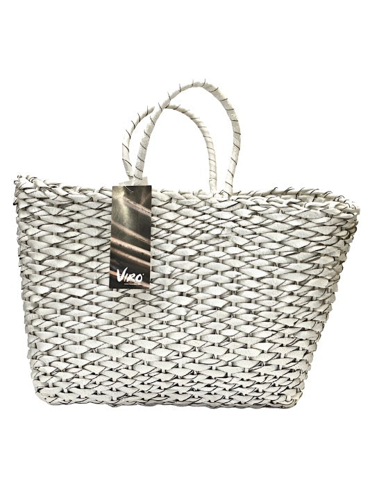 Basket Viro Fibre Water Hyacinth White Square