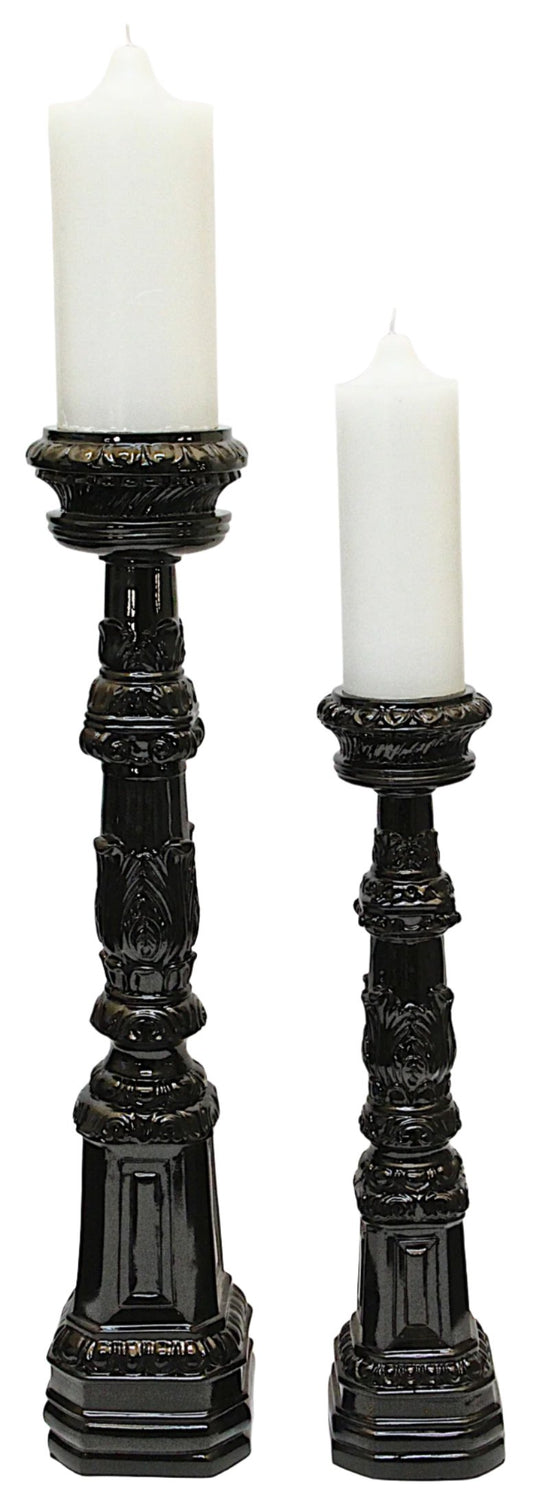 Candle Holder Glossy Black