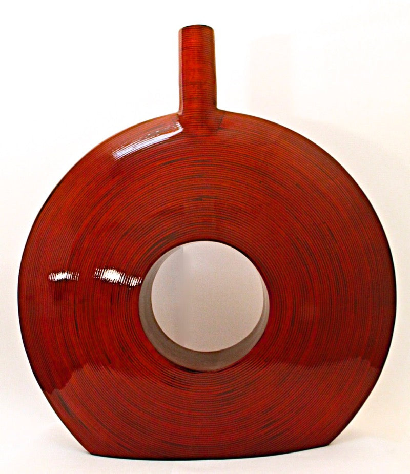 Vase Bamboo with inlaid Rattan (60cm)