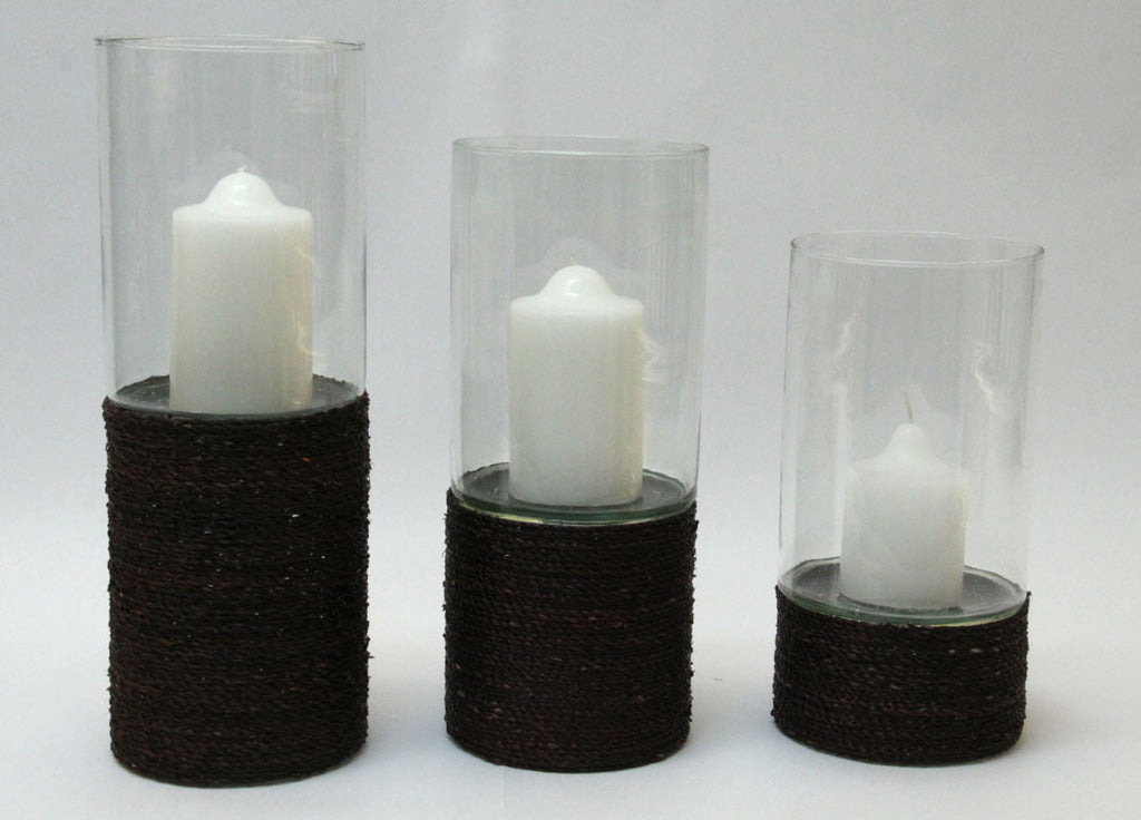 Glass Hurricane Candle Holder