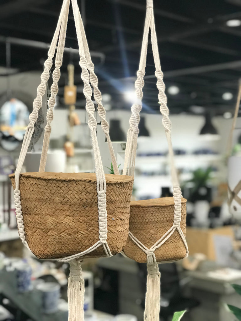 Weave Pots in Macrame Hangers
