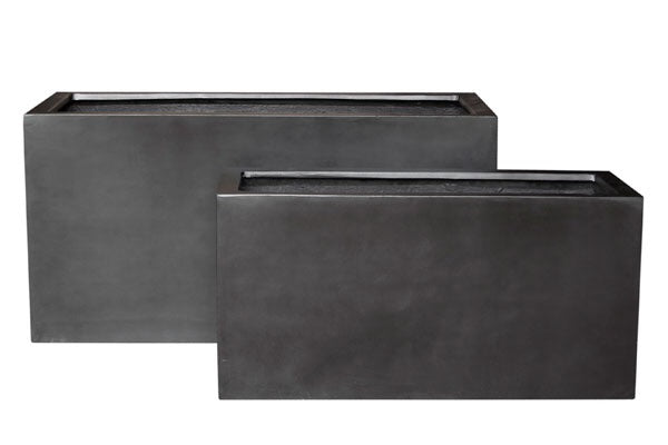 Rectangle Trough - Plain - Black