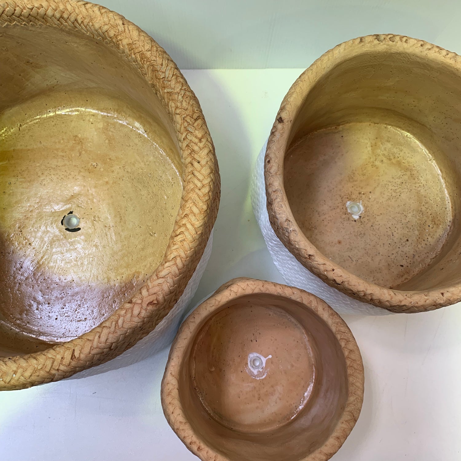 Two Toned Basket Weave Pots