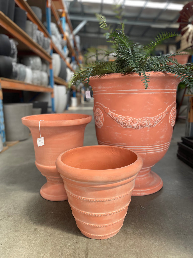 Urn French Antique Red Terracotta Washed