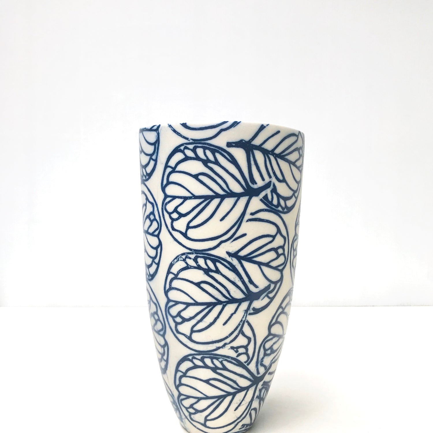 Small Porcelain Vase in Blue Print