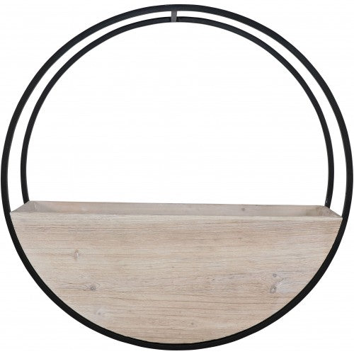 Circle Wall Planter White Wash