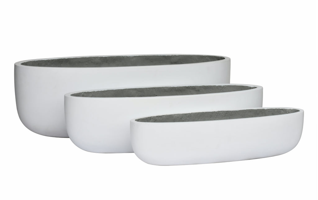 Oval Trough - Matte White