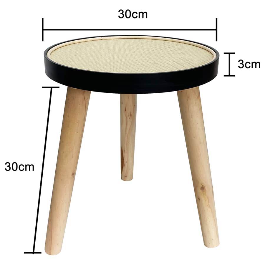 Round Rattan-top 3-Legged Pot Plant Stand