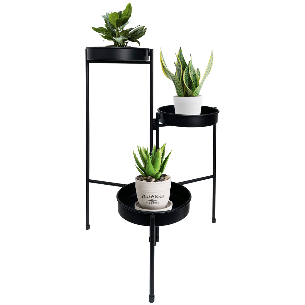 Three Tier Black Folding Plant Stand