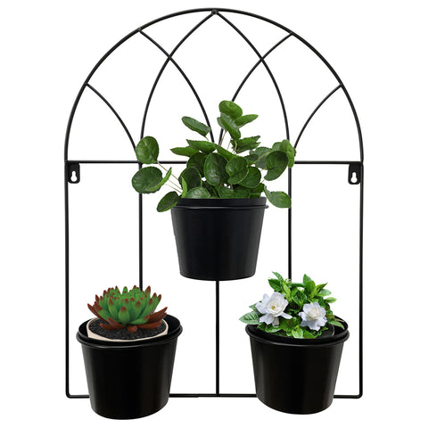 Black Arched 3-Pot Wall Planter