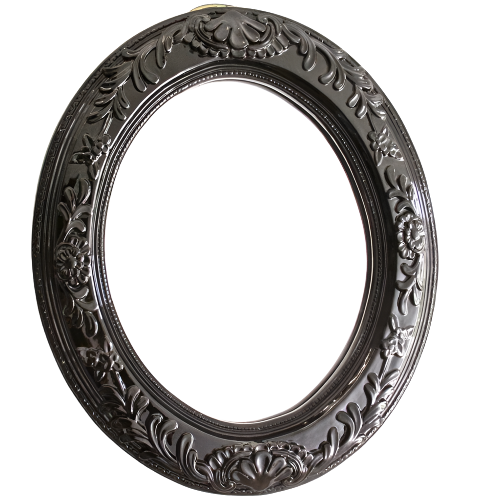 Oval Mirror Glossy Black