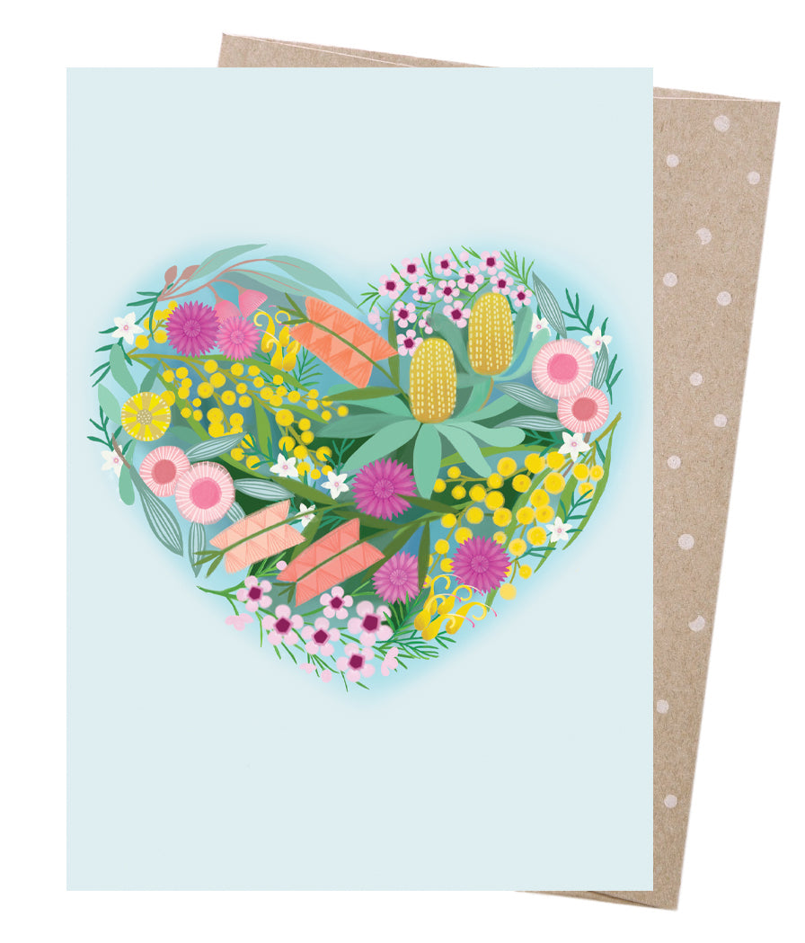 Earth Greetings: Greeting Card - Heart of Flowers