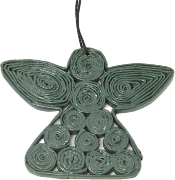 Christmas Decoration Paper Angel Green