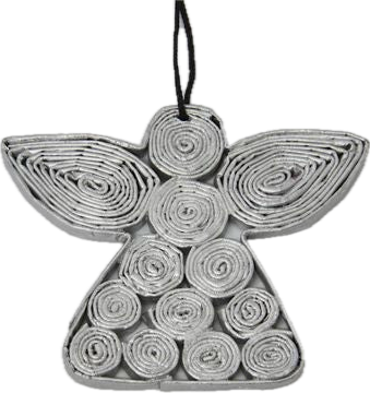 Christmas Decoration Paper Angel Silver