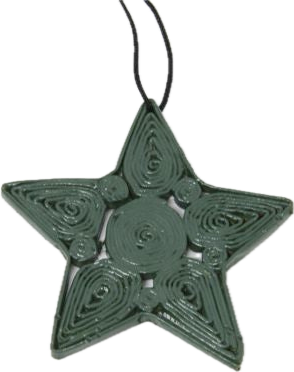 Christmas Decoration Paper Star Green