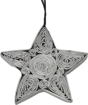 Christmas Decoration Paper Star Silver
