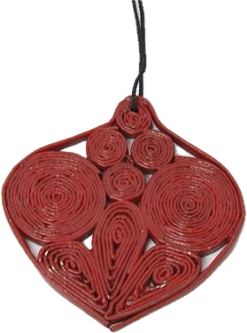 Hanging Decoration Paper Pear Red