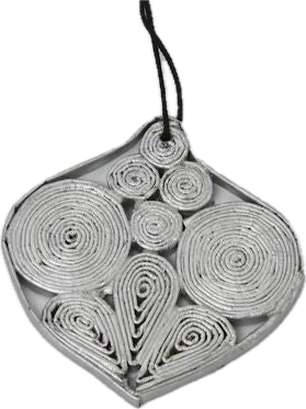 Hanging Decoration Paper Pear Silver