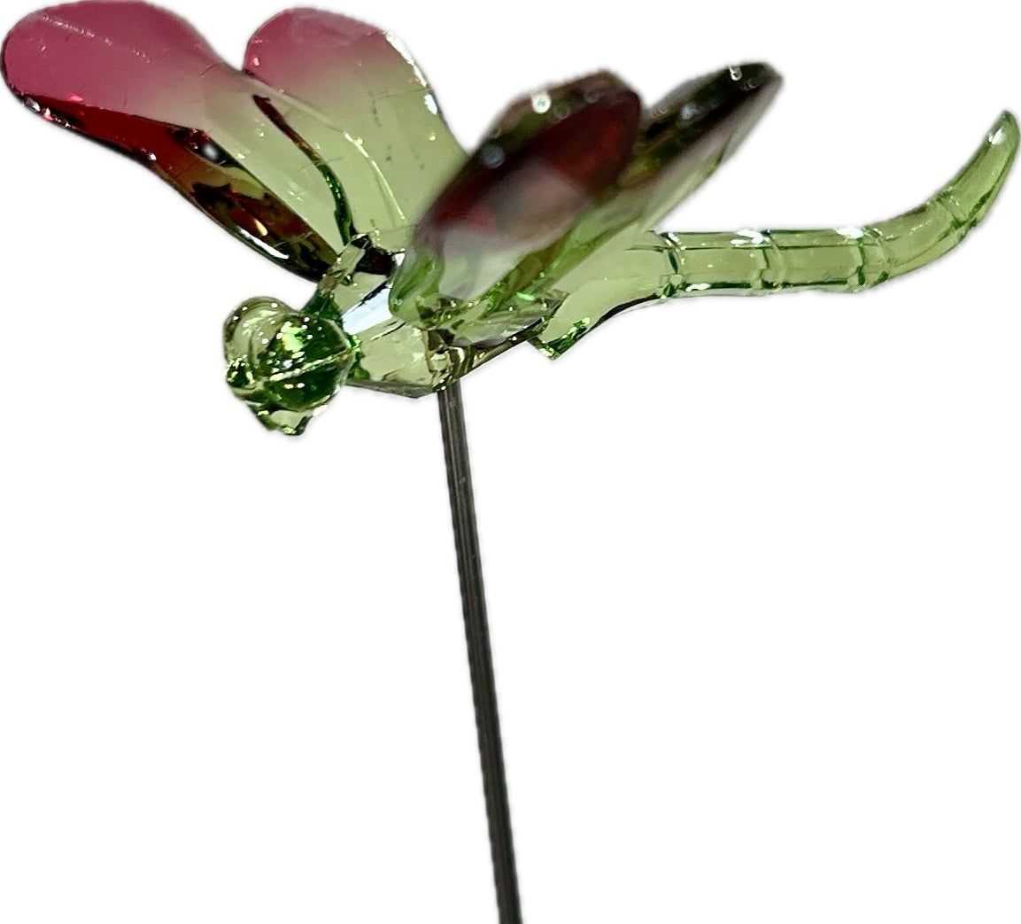 Acrylic Crystal Dragonfly Stakes