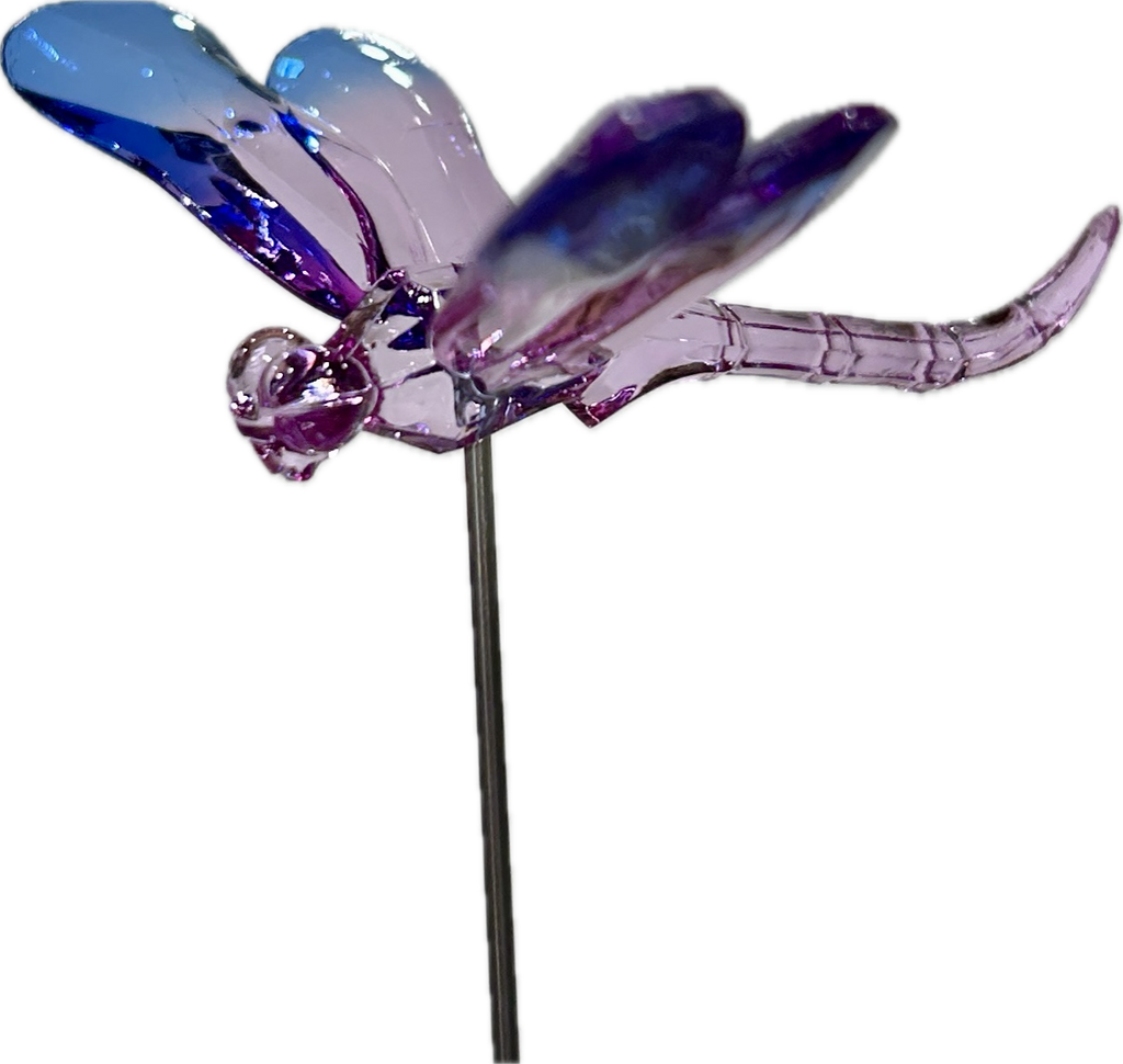 Acrylic Crystal Dragonfly Stakes