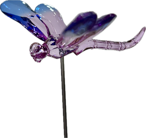 Acrylic Crystal Dragonfly Stakes