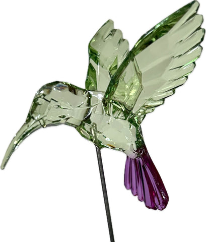 Acrylic Crystal Hummingbird Stakes