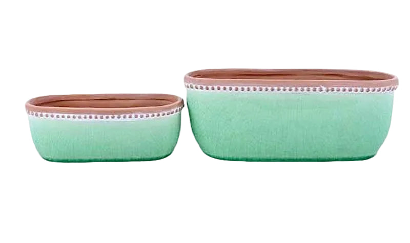 Oval Planters Celadon Green