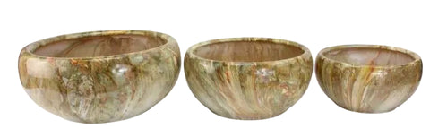Planter Bowls - Moss Agate Finish